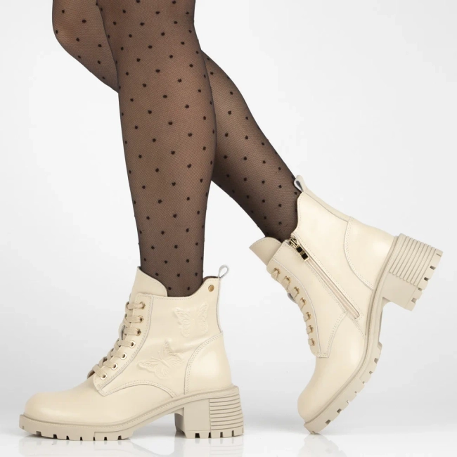 Leather ankle boots Filippo DBT7133/25 BE beige