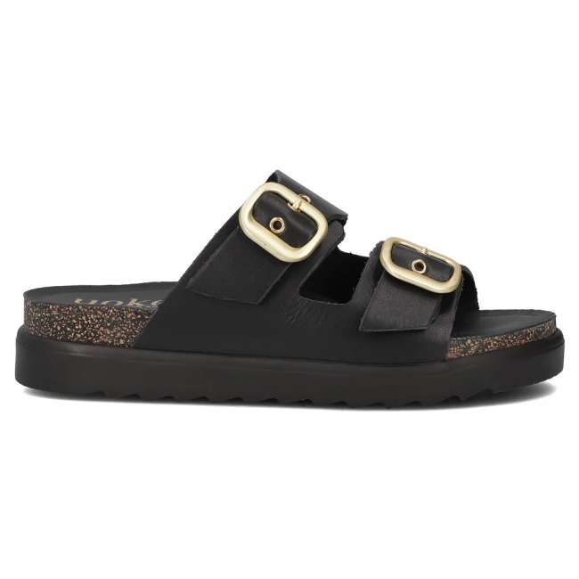 Leather flip-flops Yokono TUNEZ-130 VAQ NEGRO black