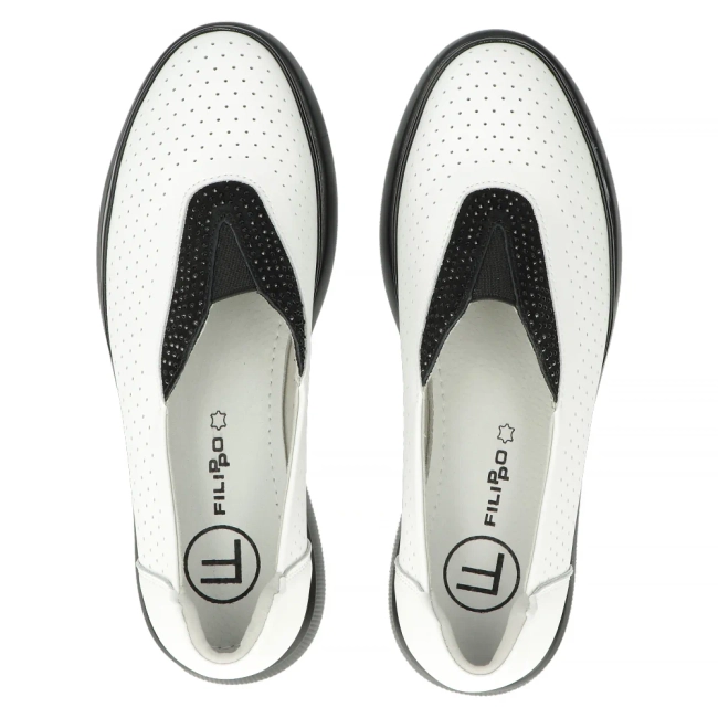 Leather shoes Filippo DP6208/24 WH white