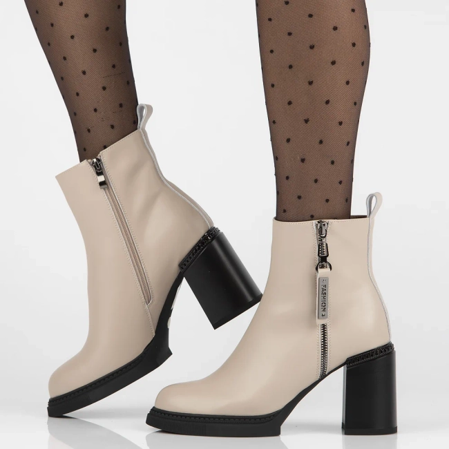 Leather ankle boots Filippo DBT6641/24 BE beige