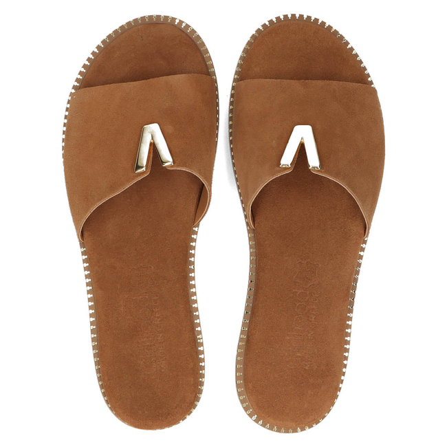 Skórzane klapki Filippo LH-200 Camel