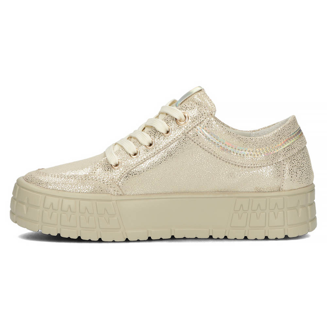 Skórzane półbuty na platformie Filippo DP4245/23 GO złote