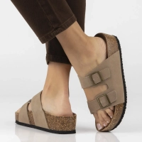 Skórzane klapki Filippo DK7885/26 TP taupe
