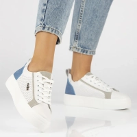 Leather sneakers Filippo DP6040/24 BL GR white blue