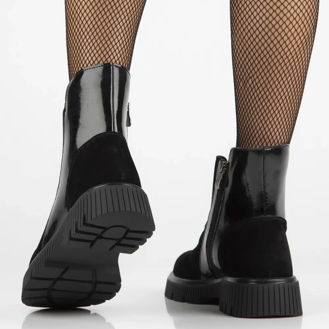 Leather ankle boots DBT6385/24 BK black