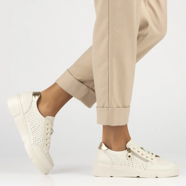 Skórzane sneakersy Filippo DP6702/25 BE beżowe