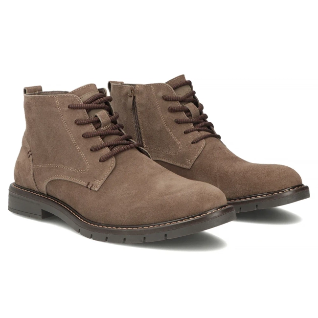 Skórzane botki Filippo MBT8318/26 TP taupe