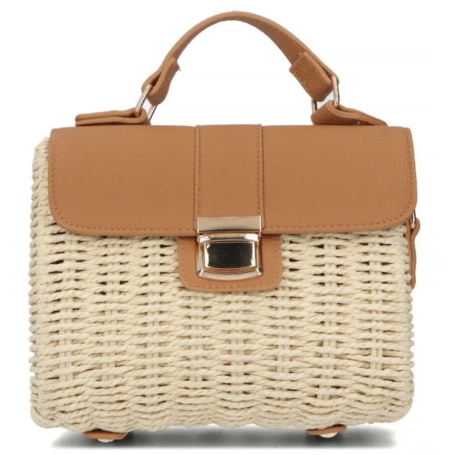 Beige briefcase bag strawbelle