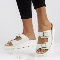 Leather flip-flops Filippo DK3599/22 WH white