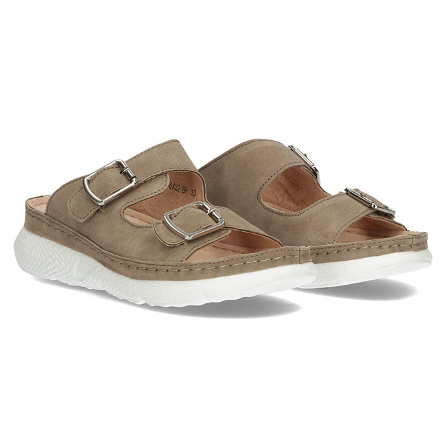 Skórzane klapki Filippo DK3516/22 BR brązowe