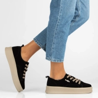 Skórzane sneakersy Filippo DP6122/26 BK BE czarne