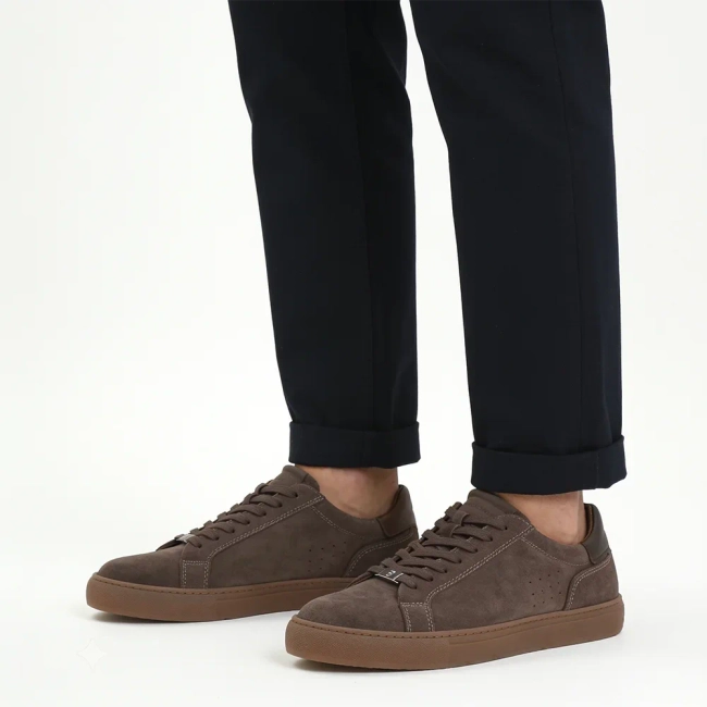 Skórzane sneakersy Filippo MP8272/26 TP taupe
