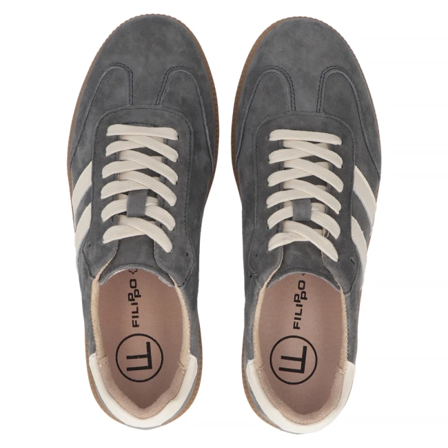 Leather sneakers Filippo DP6741/25 GR grey
