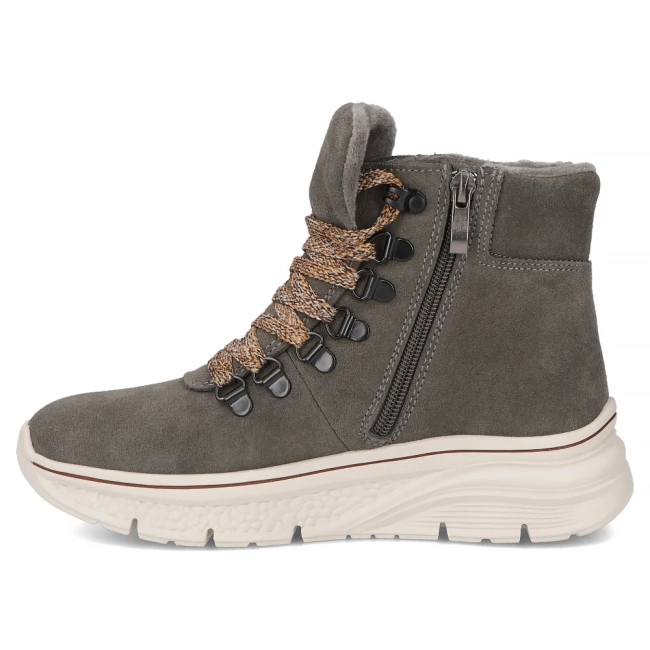 Skórzane botki na platformie Filippo DBT7290/25 GR szare