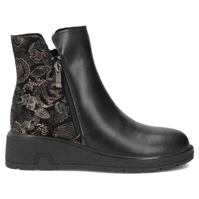 Leather wedge ankle boots Filippo DBT8058/26 BK MLT black