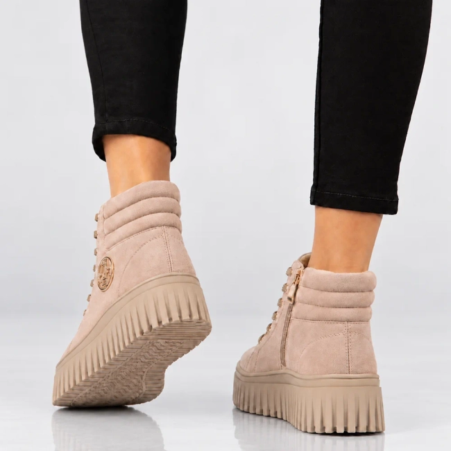 Leather platform ankle boots Filippo DBT8265/26 BE beige