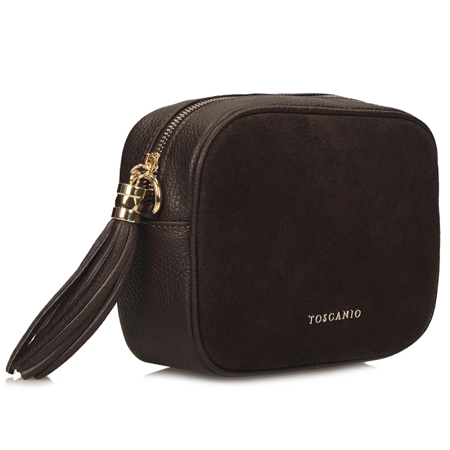Leather handbag Toscanio G88 dark brown