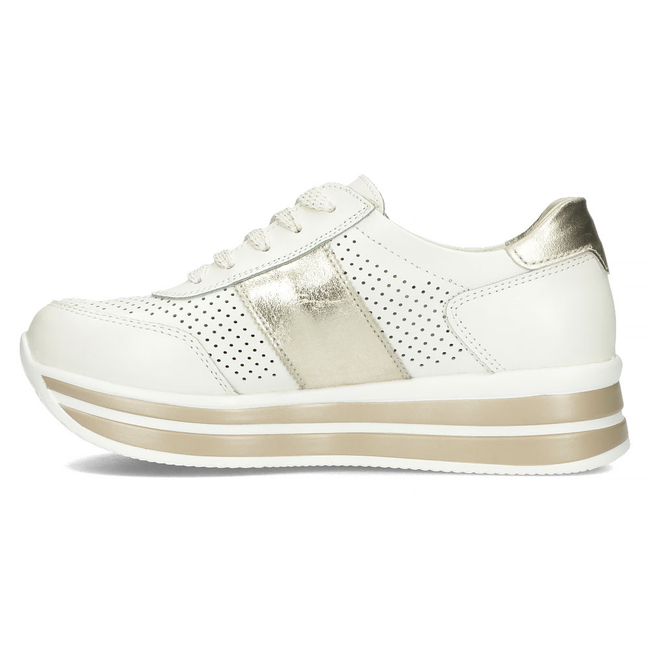 Leather sneakers Filippo DP1414/23 WH GO white gold