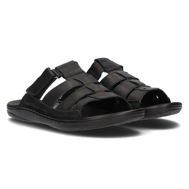 Leather slippers for men Filippo MK2303/21 BK black