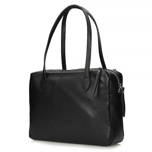 Handbag Toscanio Leather Messenger Bag E22 black