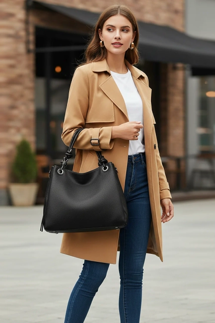 Black handbag knotcity shopper