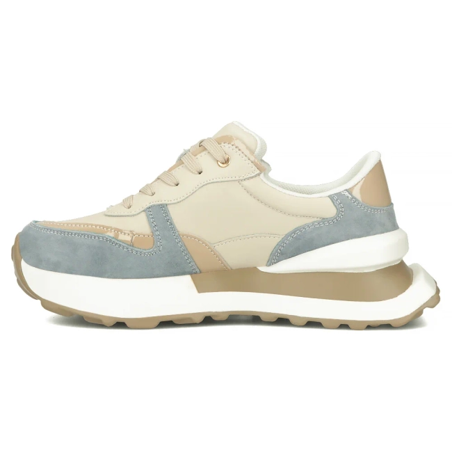 Skórzane sneakersy Filippo DP6733/25 BE BL beżowe