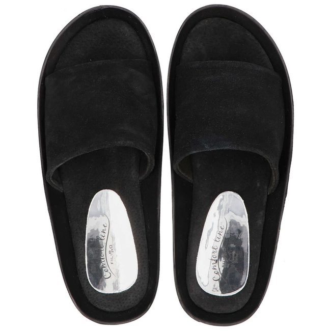 Leather flip-flops Filippo DK1220/20 BK black