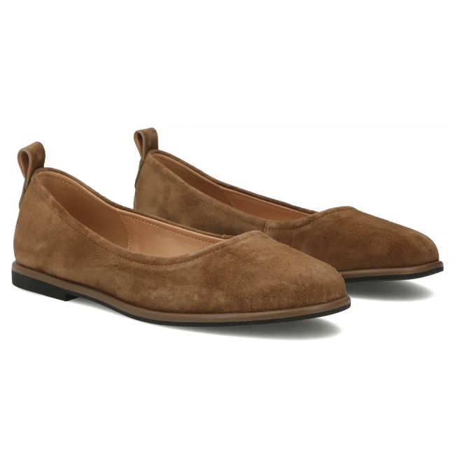 Skórzane baleriny Filippo DP7741/26 CA brązowe
