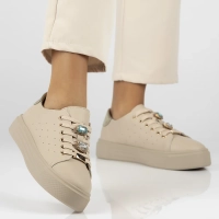 Leather sneakers Filippo DP6854/25 BE beige