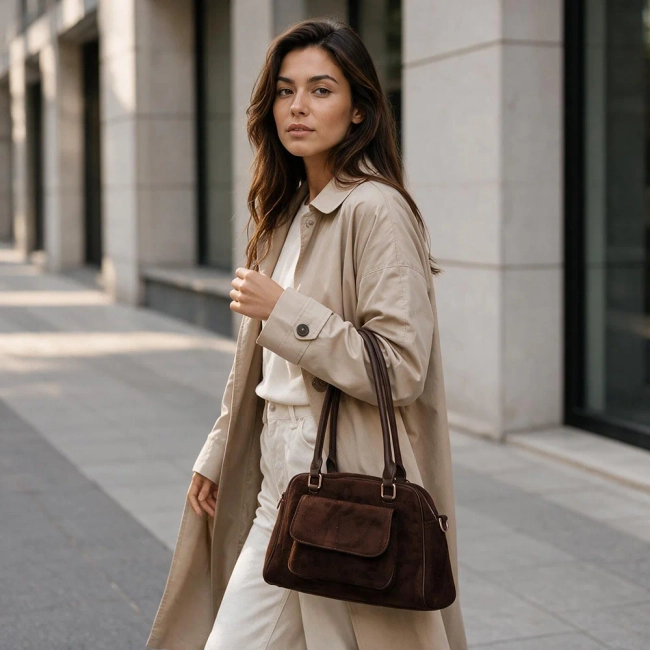Dark brown handbag Ines