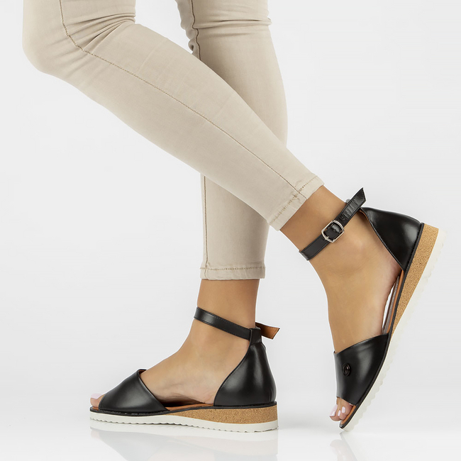 Leather sandals Filippo DS3914/22 BK black