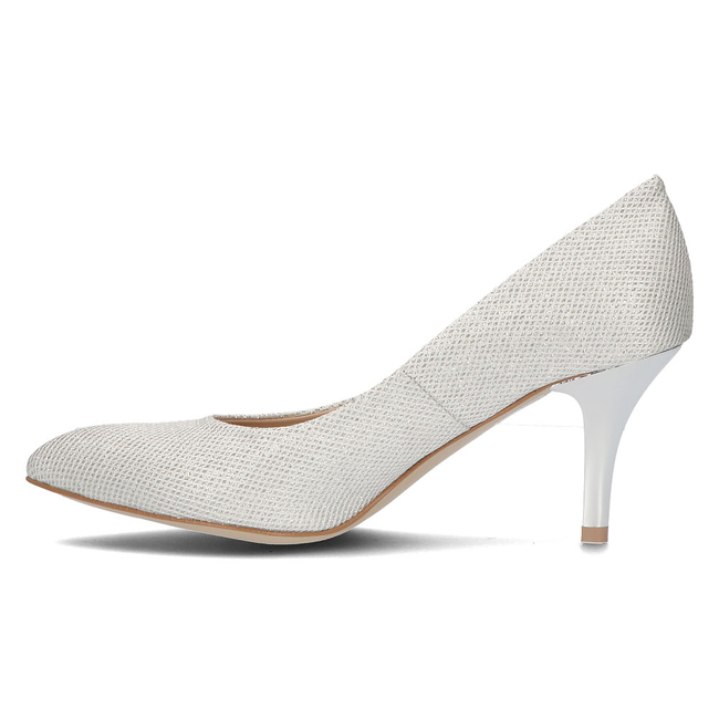 Skórzane czółenka Filippo 2108 srebrne