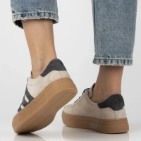 Skórzane sneakersy Filippo DP6798/26 BE GR beżowe