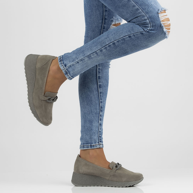 Leather shoes Filippo DP3632/22 GR grey