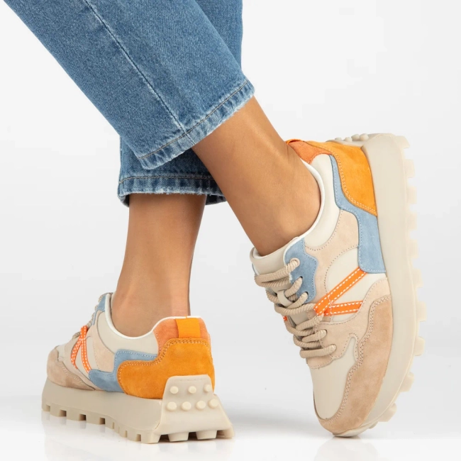 Skórzane sneakersy Filippo DP7559/26 BE OR beżowe