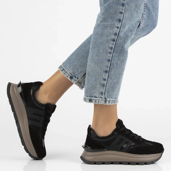 Leather sneakers Filippo DP7408/25 BK black