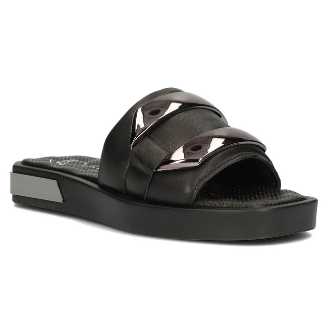Leather flip-flops Filippo DK3903/22 BK black