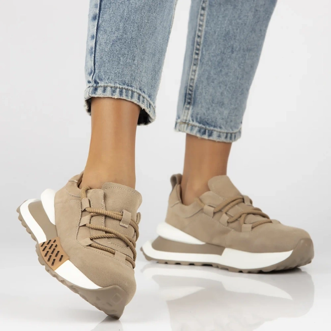 Skórzane sneakersy Filippo DP6802/25 BE beżowe