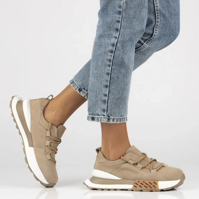 Skórzane sneakersy Filippo DP6802/25 BE beżowe