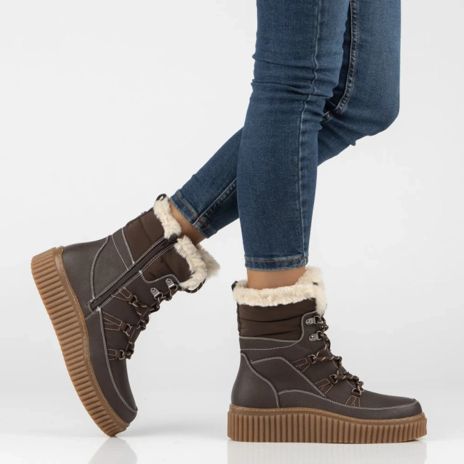 Leather platform ankle boots Filippo DBT7937/26 D BR brown