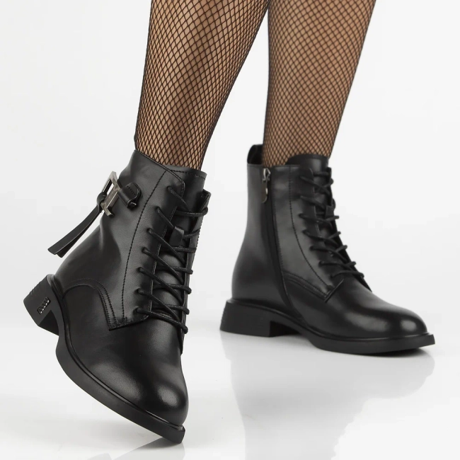 Leather ankle boots Filippo DBT7373/25 BK black