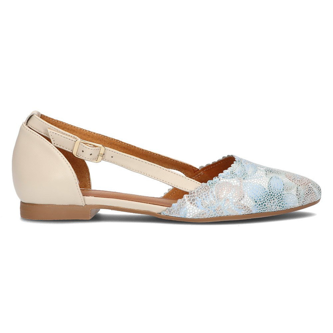 Leather shoes Filippo 4972A beige-turquoise