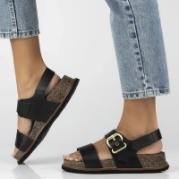 Leather sandals OCA-254 OPAK NEGRO black