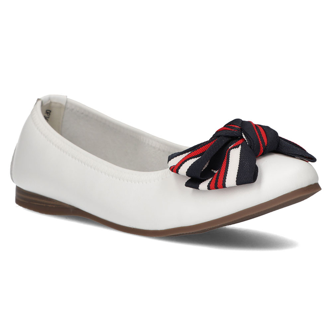 Skórzane baleriny Filippo DP3634/23 WH białe