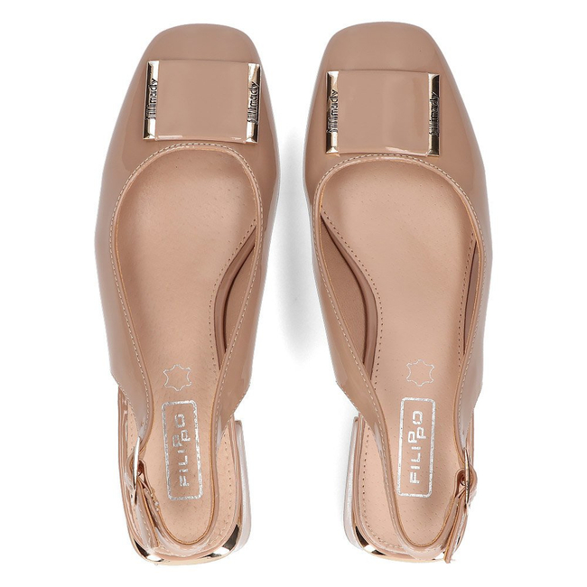 Czółenka na obcasie FILIPPO DP2086/21 BE beżowe