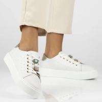 Leather sneakers Filippo DP6854/25 WH white