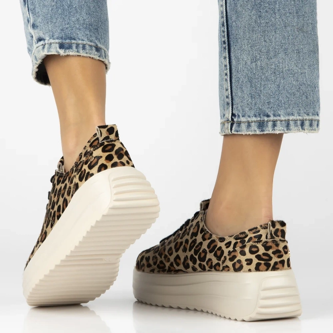 Skórzane sneakersy Filippo DP6795/25 LEO panterka