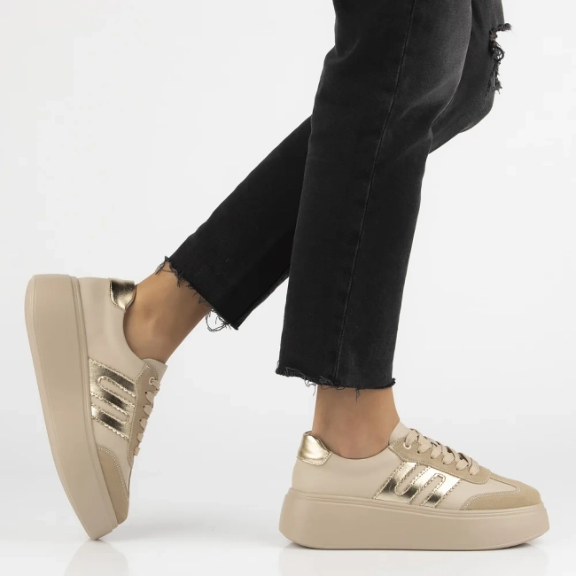 Leather sneakers Filippo DP7289/25 BE GO beige