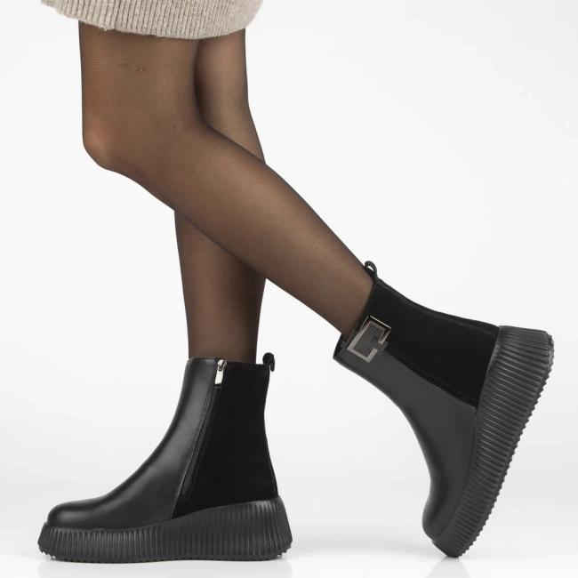 Leather ankle boots Filippo DBT7268/25 BK black