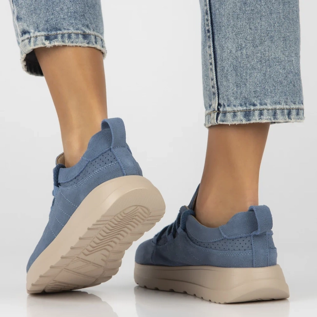 Skórzane sneakersy Filippo DP6706/25 BL niebieskie